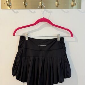 GoldHinge Black Pleated Mini Skirt